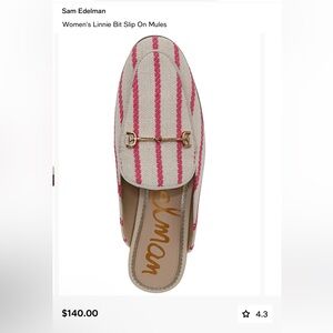 Sam Edelman Striped Taffy Pink Stripe and Cream Loafers